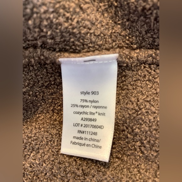 Barefoot Dreams Cozychic Lite Island Wrap Cardigan Style 903 Pockets Brown 2X - Picture 10 of 10